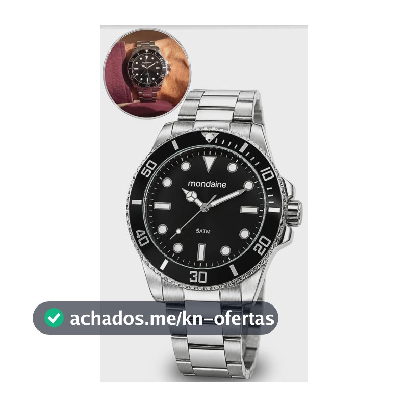 Relógio Prata Masculino Mondiane 32549g0mvne1 Cor da correia Prateado Cor do fundo Preto