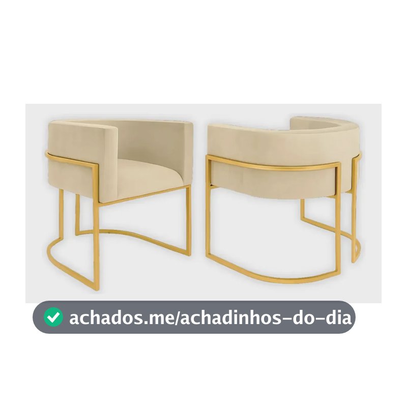 Kit 2 Cadeiras Poltrona Base Ferro Luxo Decorativa Poltrona Lua Betina