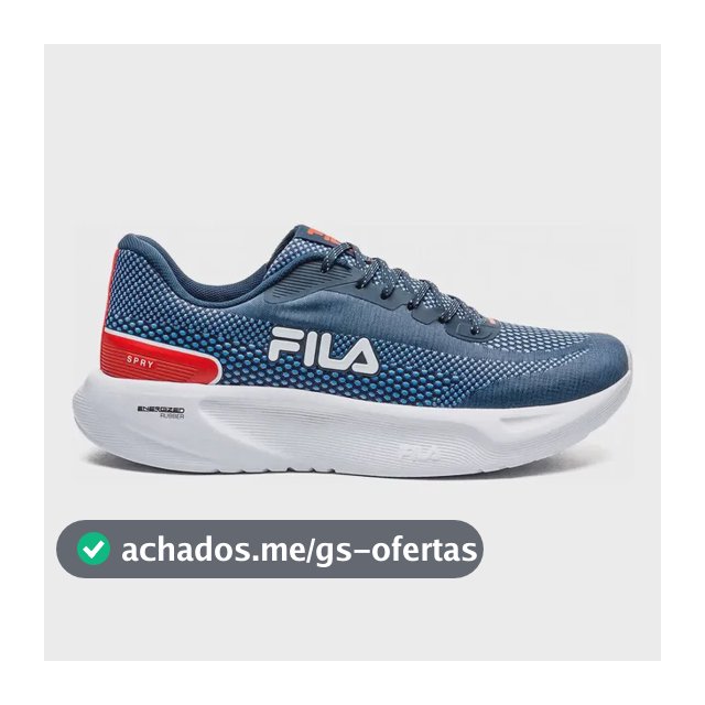 Tênis Fila Masculino Spry Esportivo Treino Corrida Academia Marinho/branco/vermelho Mesh 40