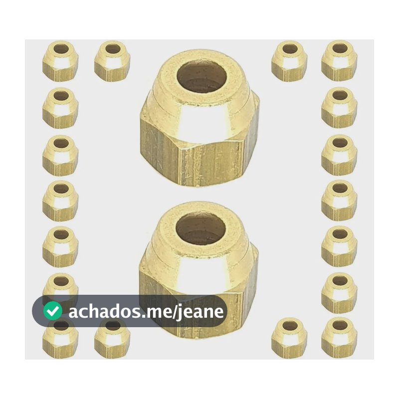 Kit 20 Unidades Porca Ar Condicionado Para Flange 1/4 Latão