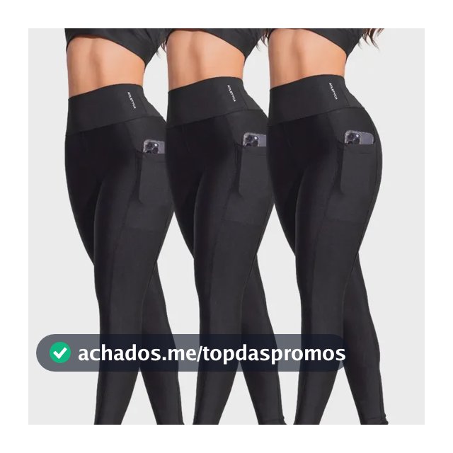 Kit 3 Legging Com Bolso Fitness Feminino Atletyca