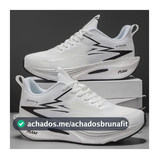 Tênis Corrida Unissex Com Placa De Carbono Solado Macio Branco Geométrico 44