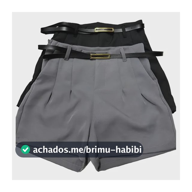 Kit 2 Short Alfaiataria Com Cinto Feminino Verão 2025