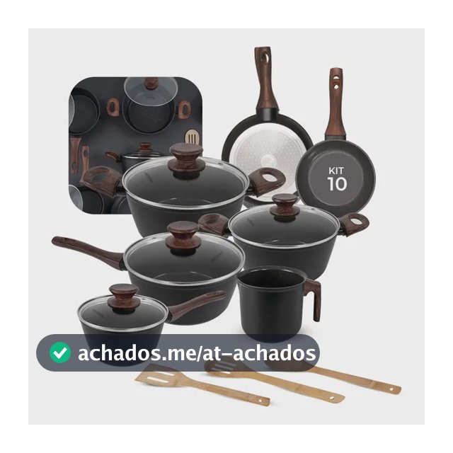 Jogo De Panelas Antiaderente Cerâmica Mimo Style 10 Peças Black