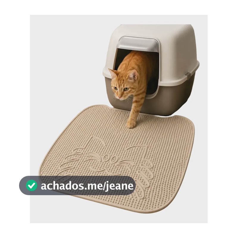 Tapete Coletor De Areia Para Gatos Cat Mat Flexi Antiderrapa Bege Claro