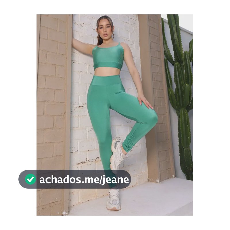 Conjunto Fitness Feminino Top Com Alcinha  Trançada Jade Liso G