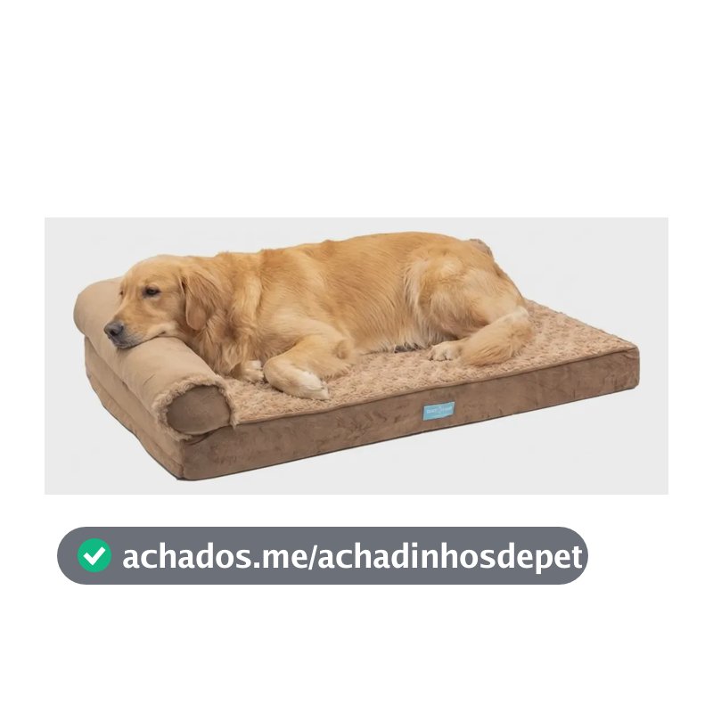 Cama Pet Ortopedica Grande 89x58cm Travesseiro Espuma Casca Marrom Luxo Premium
