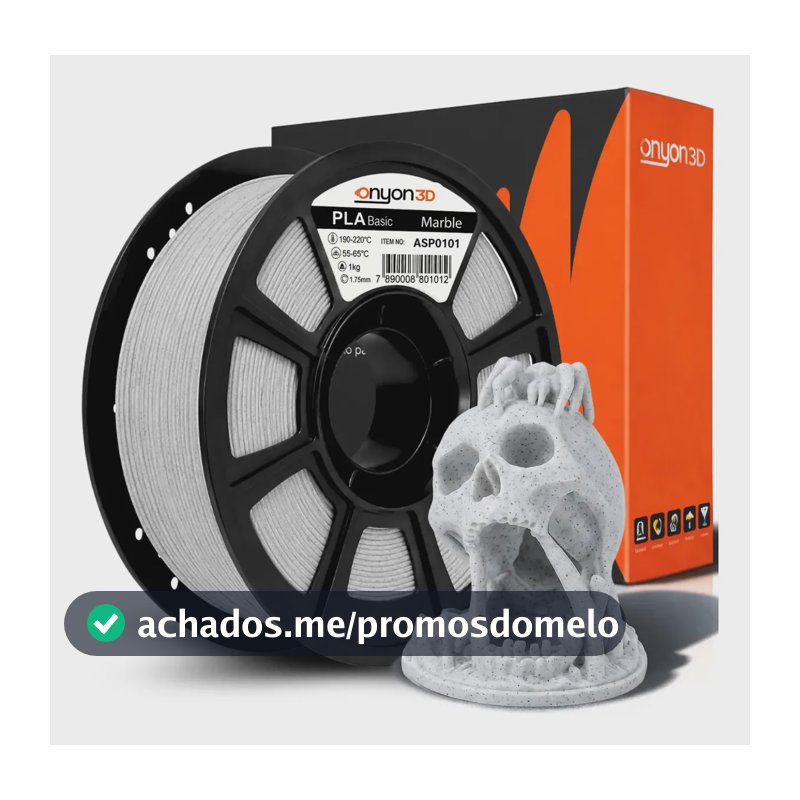 Filamento PLA Onyon3d High Speed Mármore 1.75mm para Impressão 3D