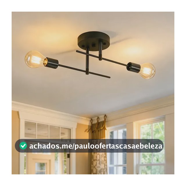 Luminária Lustre Teto Para Sala Jantar Moderno Quarto 2luzes