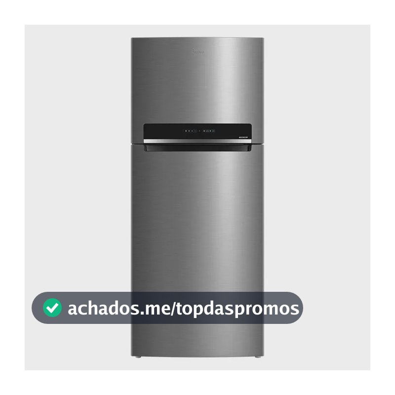Geladeira Frost Free Midea 473 Litros MDRT611EVA461 Duplex Inverter Turbo freezer Inox