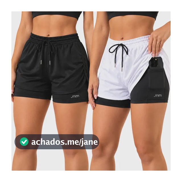 Kit 2 Short Duplo Compressão Fitness Bermuda Treino Feminino