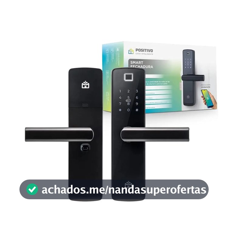 Fechadura digital Positivo Casa Inteligente Smart Fechadura de Embutir direita/esquerda cor preto aço inoxidável