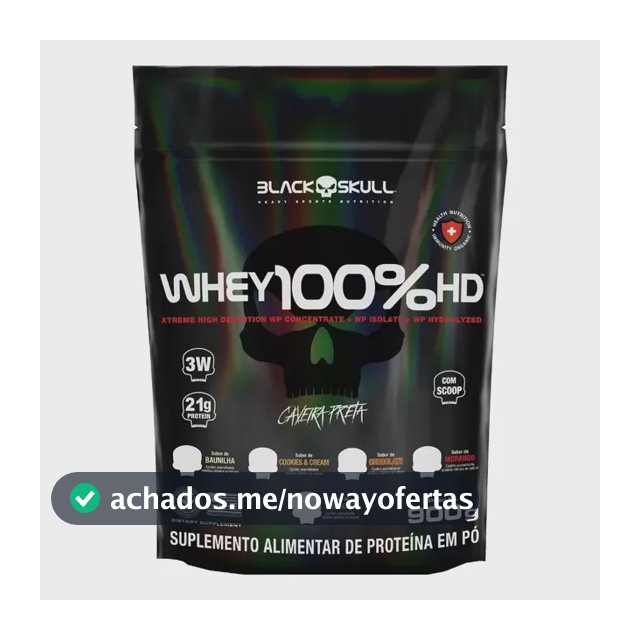 100% HD Whey sabor Chocolate x 900g Black Skull