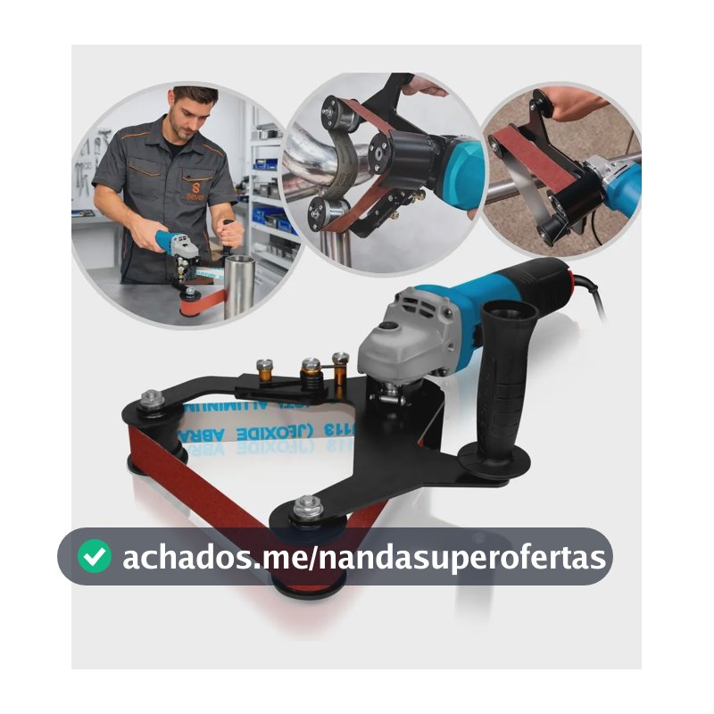 Kit 5 Lixas + Adaptador Cinta 740x40mm  M10 M14 Conversor