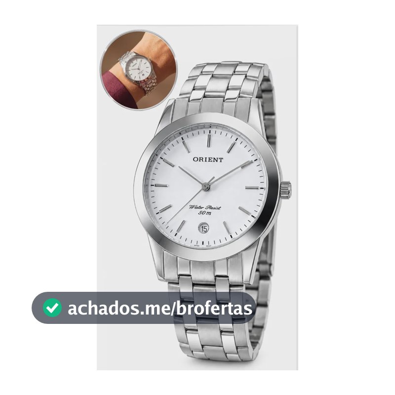 Relógio Orient Masculino MBSS1004A Prata Analógico Aço Inoxidável