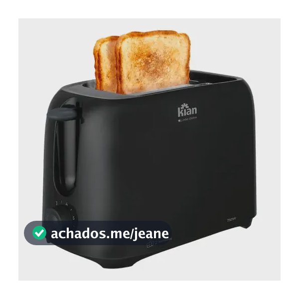 Torradeira Elétrica Tostador Kian De 2 Pães De Forma750w Cor Preto