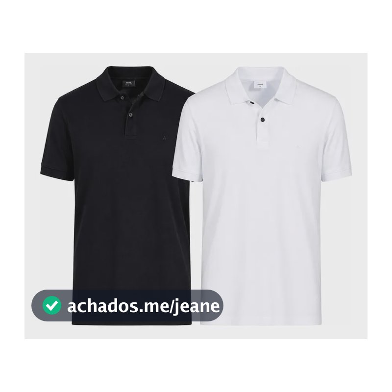 Kit Aramis 2 Polos Pima Preto E Branco Branco-preto M