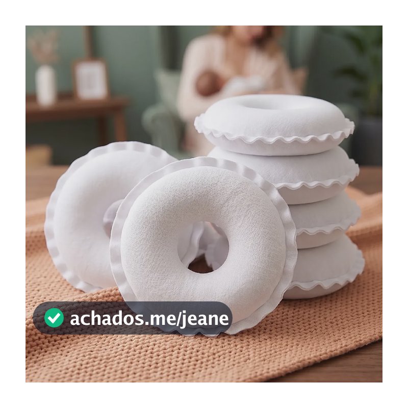 Kit 6 Rosquinhas De Amamentação Protetor Mamilo 100% Algodão Branco