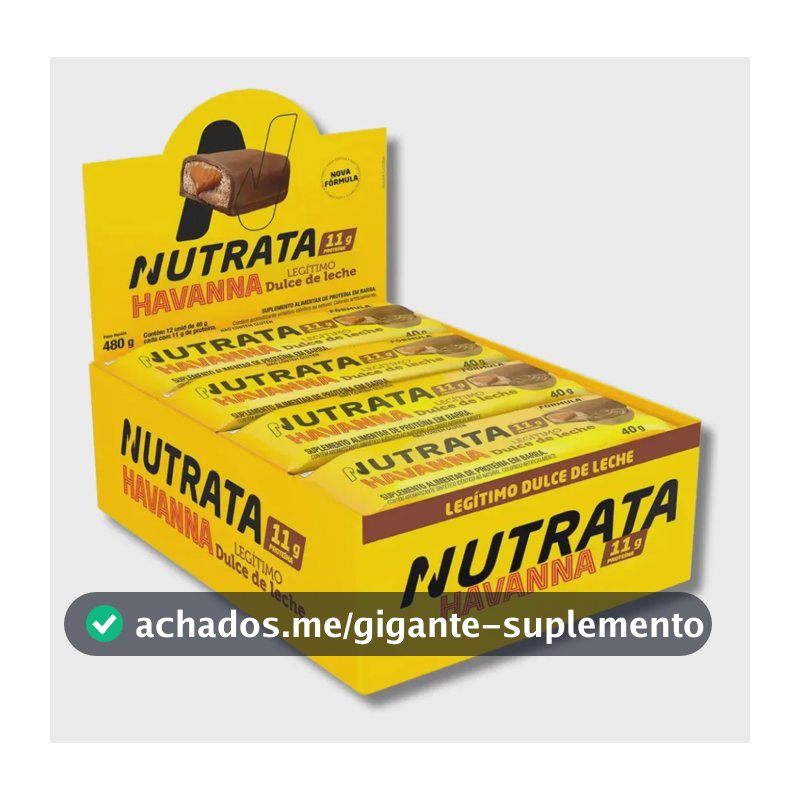 Caixa 12un Grego Bar Havanna 40g - Barra De Proteína Nutrata Doce De Leite