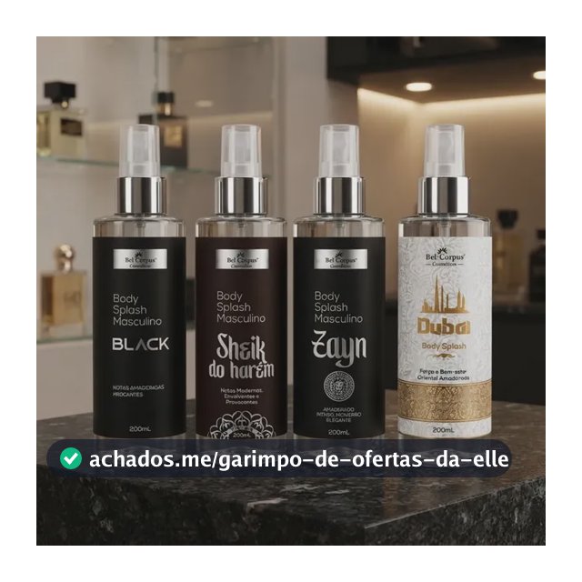 Kit C/4 Body Splash Árabe Masculino Linha Exclusiva Body Man