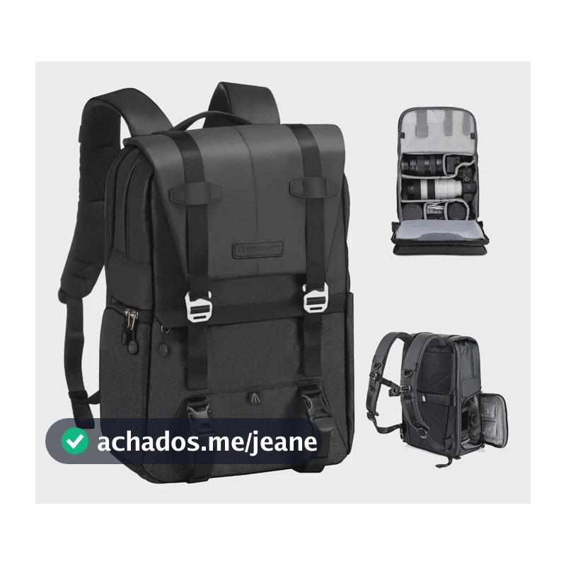 Mochila K&f 20l Fotografia Prova D'água Dslr 13.087v6 Preto