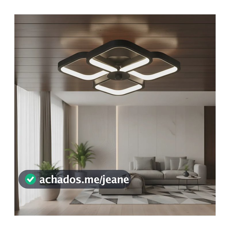 Plafon de Teto LED Vie Idéale 28W, Preto, Para Sala e Quarto