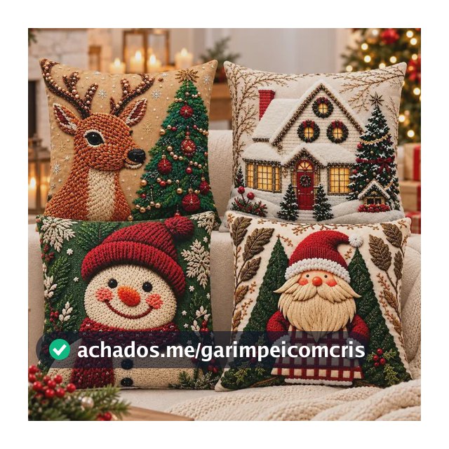 Capas Almofadas Decorativas Natalinas Papai Noel Feliz Natal