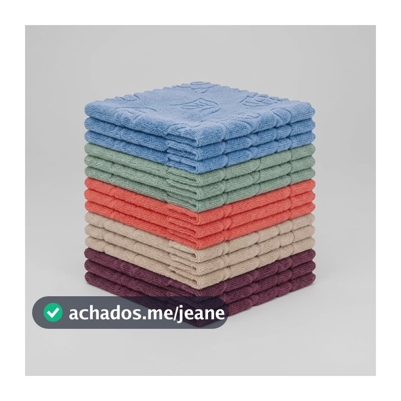 Kit 12 Flanelas Pano Microfibra Multiuso Limpa Pia Vidro Carro Móveis 30x30 Sortidos Premium Absorve Sortido