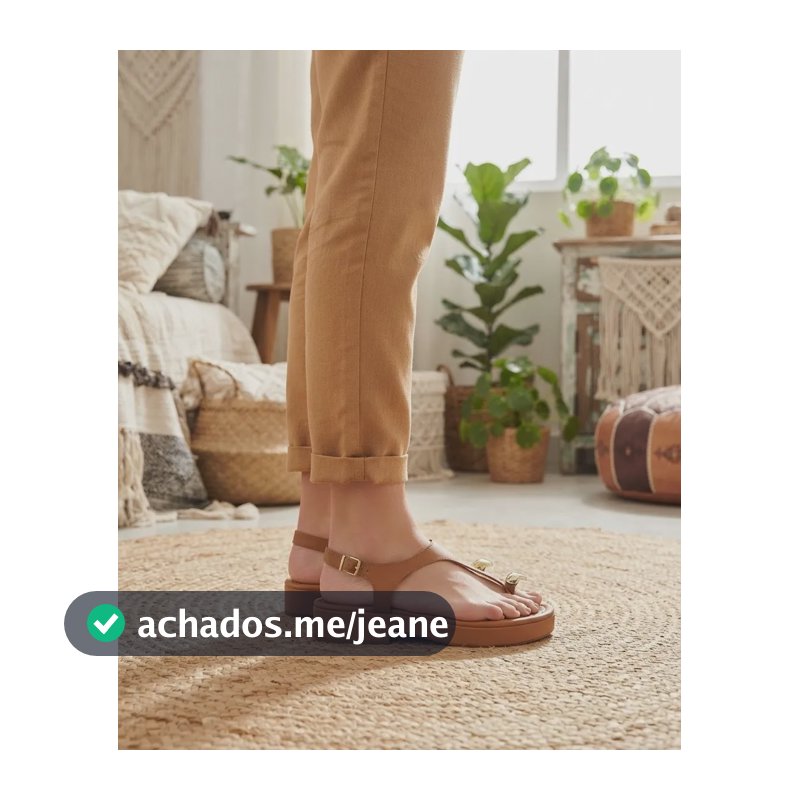 Sandália Feminina Moleca Flatform De Dedo Detalhe Dourado Camel 38 Br