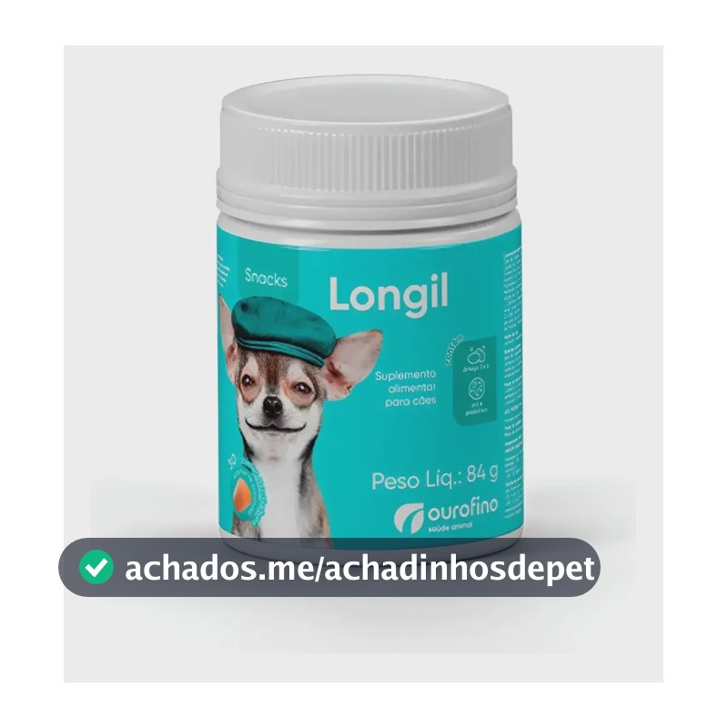 Suplemento Longil 30 Snacks Saúde Vitalidade Cães Ourofino Pet