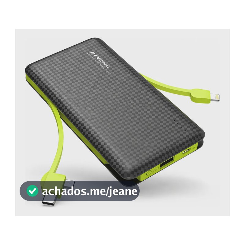 Powerbank 10000mah Compacto Portatil Preto
