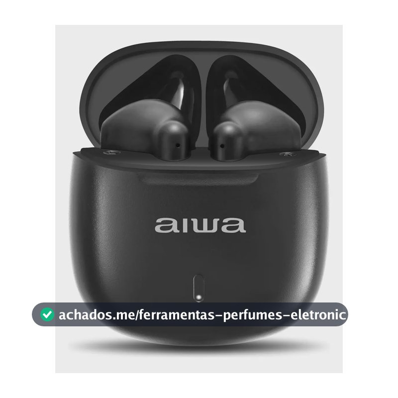 Fone de Ouvido Eardbud AIWA AWS-EB-05-B Bluetooth IPX4 24 Horas de bateria