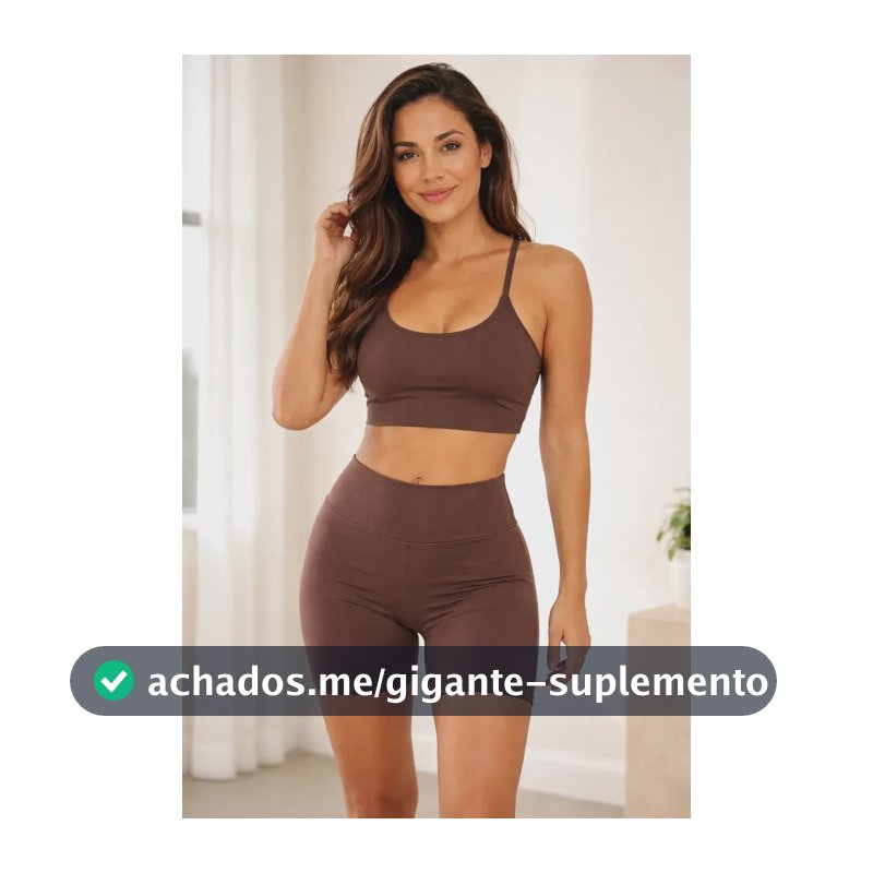Conjunto Fitness Feminino Fv  Top E Short Marrom Liso M