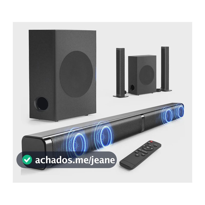 Caixa De Som Soundbar 200W Home Theater Tv Sound Bar Com Subwoofer Bluetooth Som Cinema, Com HDMI ARC, óptico, AUX e Coaxial