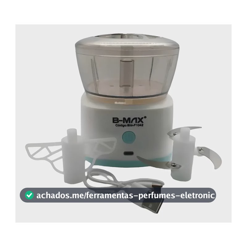 Mini Processador Usb 350ml Recarregável 3 Lâminas Inox S F Verde-claro 45v