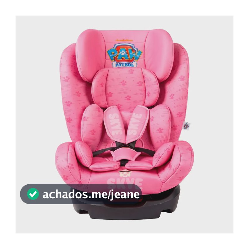 Cadeira De Carro Infantil Maxi Baby Patrulha Canina Elite 4 Em 1 Reclinável 4 Posições 0-36kg - Rosa