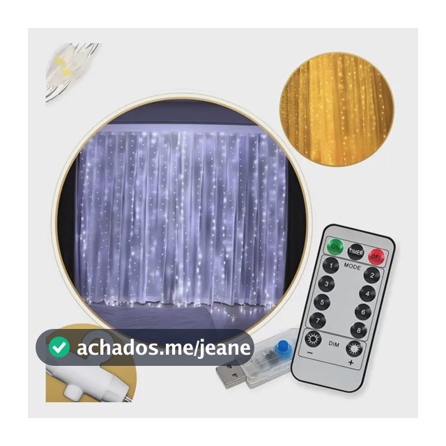 Cortina 3x3m Pisca Pisca 300 Leds Bivolt Decoração De Natal