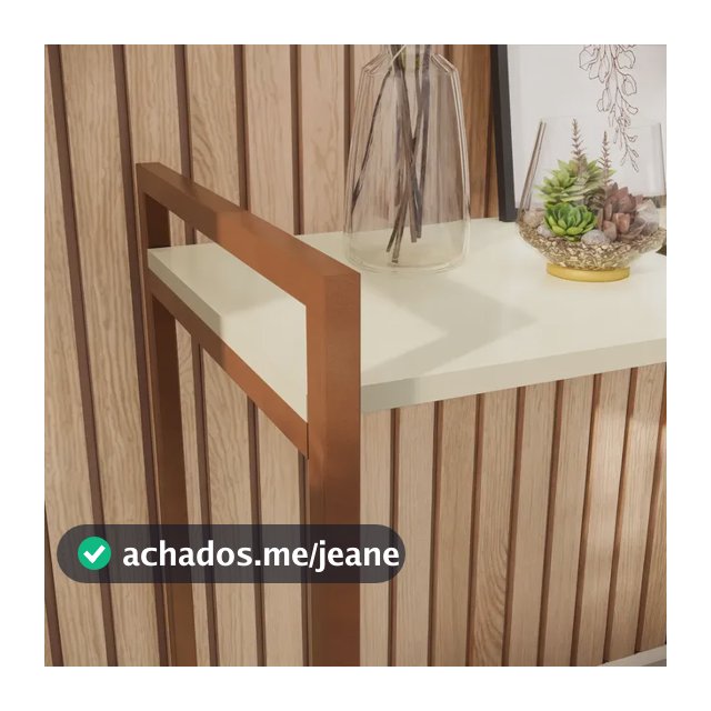 Mesa Aparador Cantinho Do Café Buffet Decoração Sala Bar Balcão Pés Cobre Cor Off White