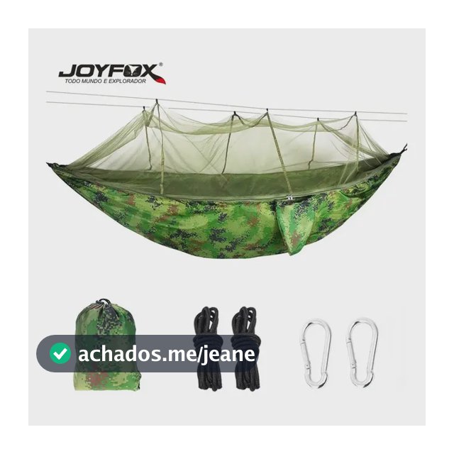 Rede de Dormir Joyfox com Mosquiteiro Camuflada para Camping 260cm x 140cm 300kg