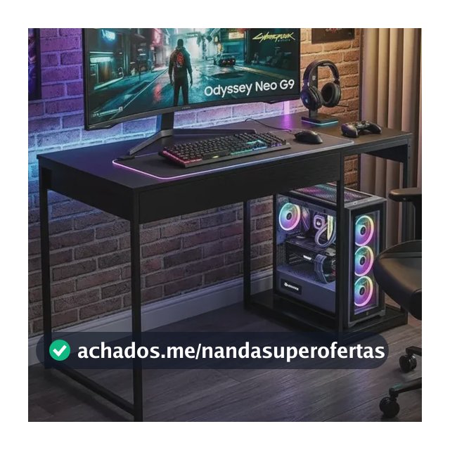 Escrivaninha Gamer Mesa Para Computador Com Suporte Para Cpu Preto
