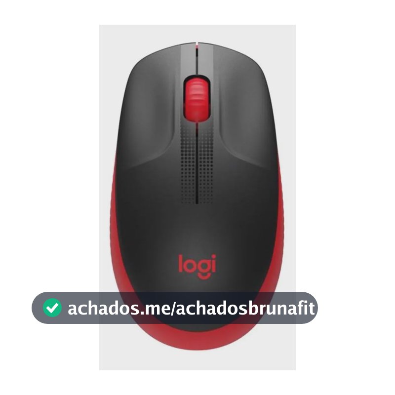 Mouse sem fio Logitech M190 com Pilha Inclusa - Vermelho