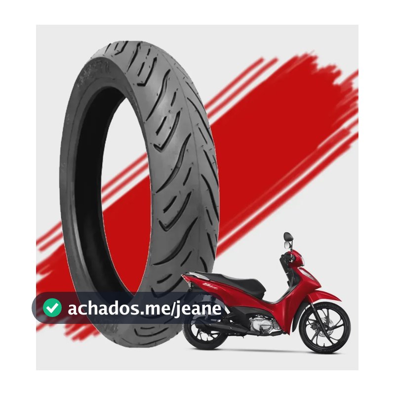 Pneu Traseiro 80-100 14 Uso Com Câmara Biz100 125 Pop100