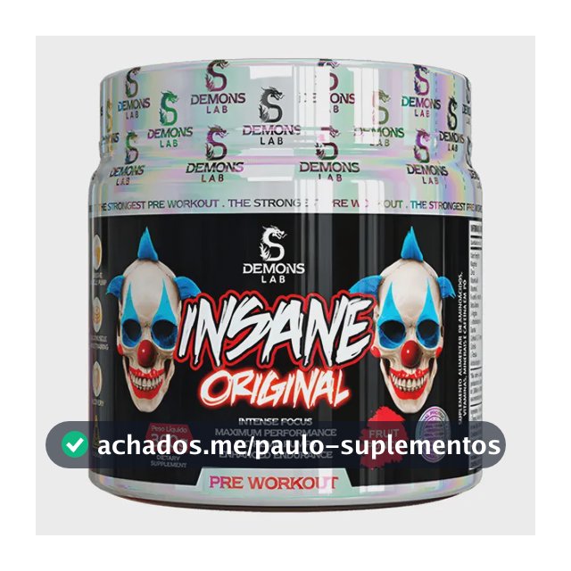 Pre Treino Insane Original Fruit Punch 300g - Demons Lab Suco De Frutas