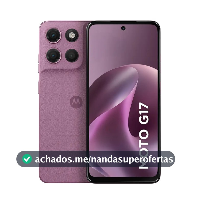 Smartphone Motorola Moto G17 4g - 128gb 4gb Ram + 8gb Ram Boost, Camera 50mp Sony Lytia 600, Tela Fhd+ 60hz, Bateria 5200 Mah - Rosa