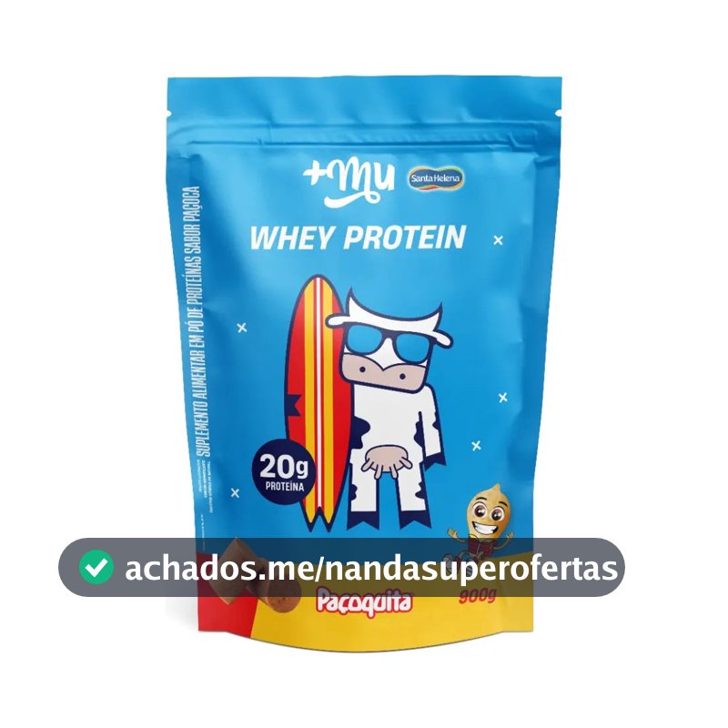 Whey Protein Concentrado +Mu em pó sabor Paçoquinha x 900g