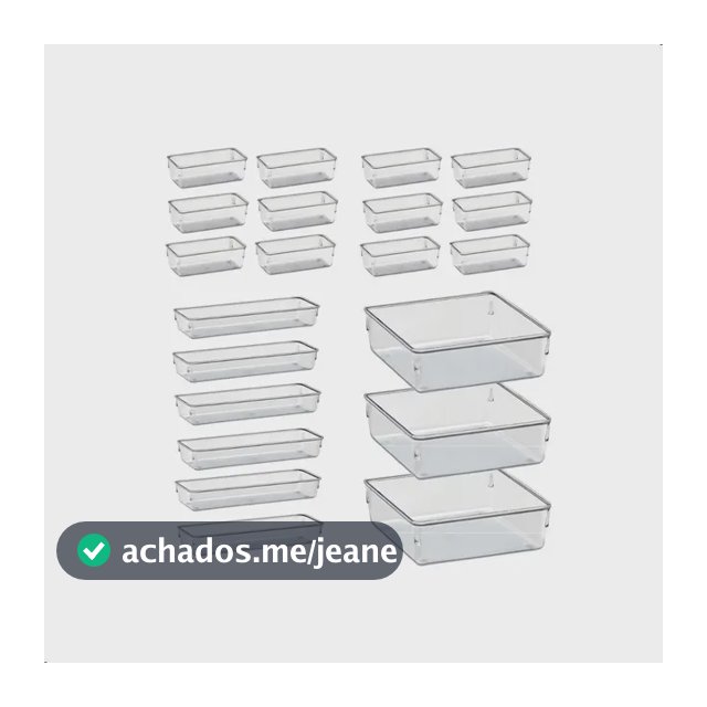 Kit 21 Organizador Multiuso Modular Gavetas Acrilico Rebirth Transparente