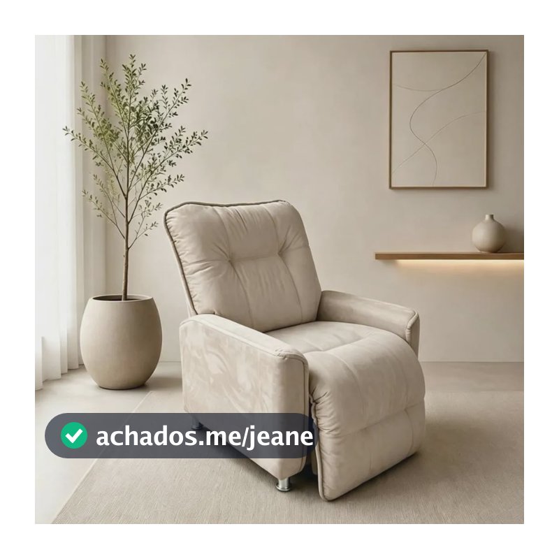 Poltrona Papai Retrátil Reclinável Conforto - Innove Decor Creme