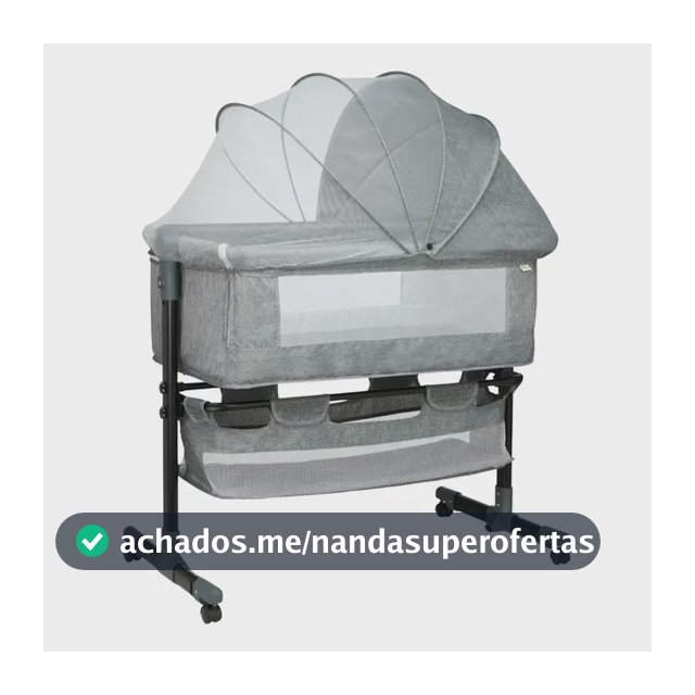 Berço Portátil Bebê Acoplado Co-bed Connect Cinza Maxi Baby