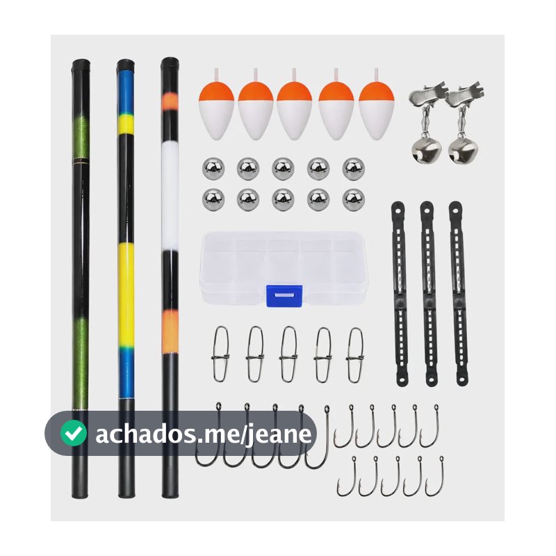3 Varas De Pesca Telescópica 3 Mts + Itens Brinde Kit Barato
