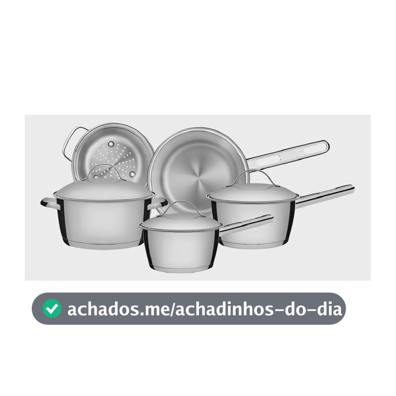 Jogo de Panelas Tramontina Allegra em Aço Inox com Fundo Triplo 5 Peças